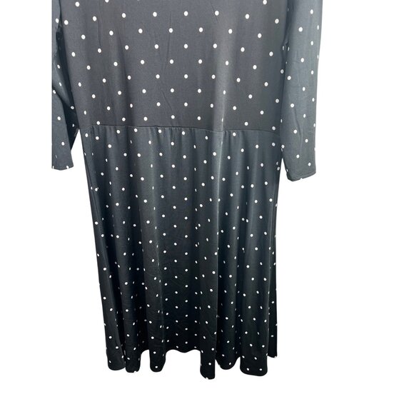 NY Collection Polka Dot Black & White Womens Dress Size XL - Picture 5 of 12